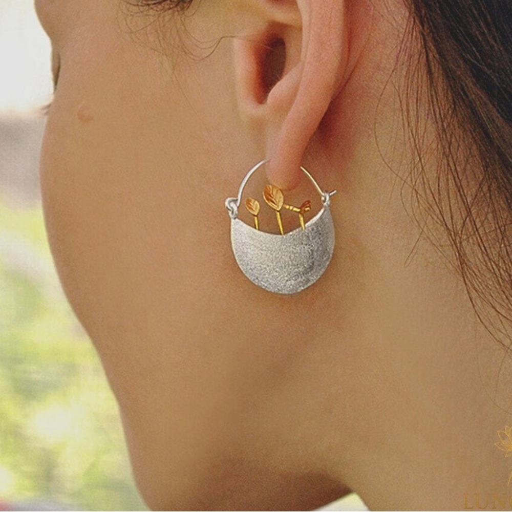 Silver Garden Earrings: Floral Drop Jewelry
